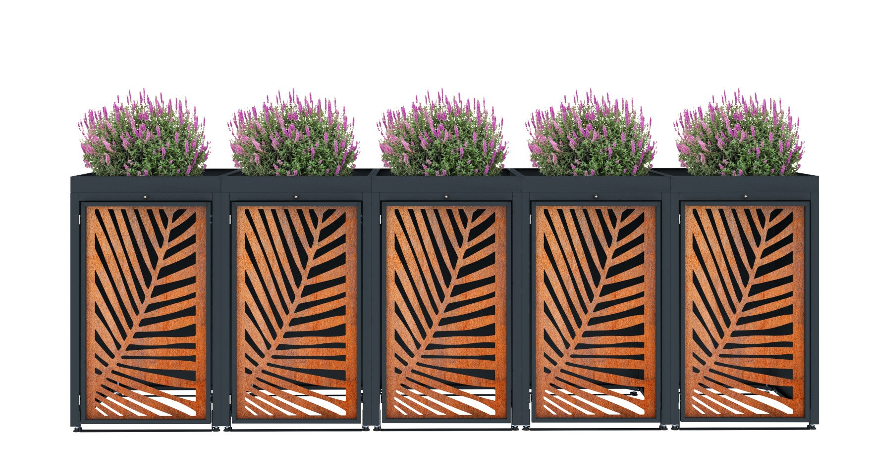 zabudowy koszy na śmieci ze stali corten SMARTBOXY