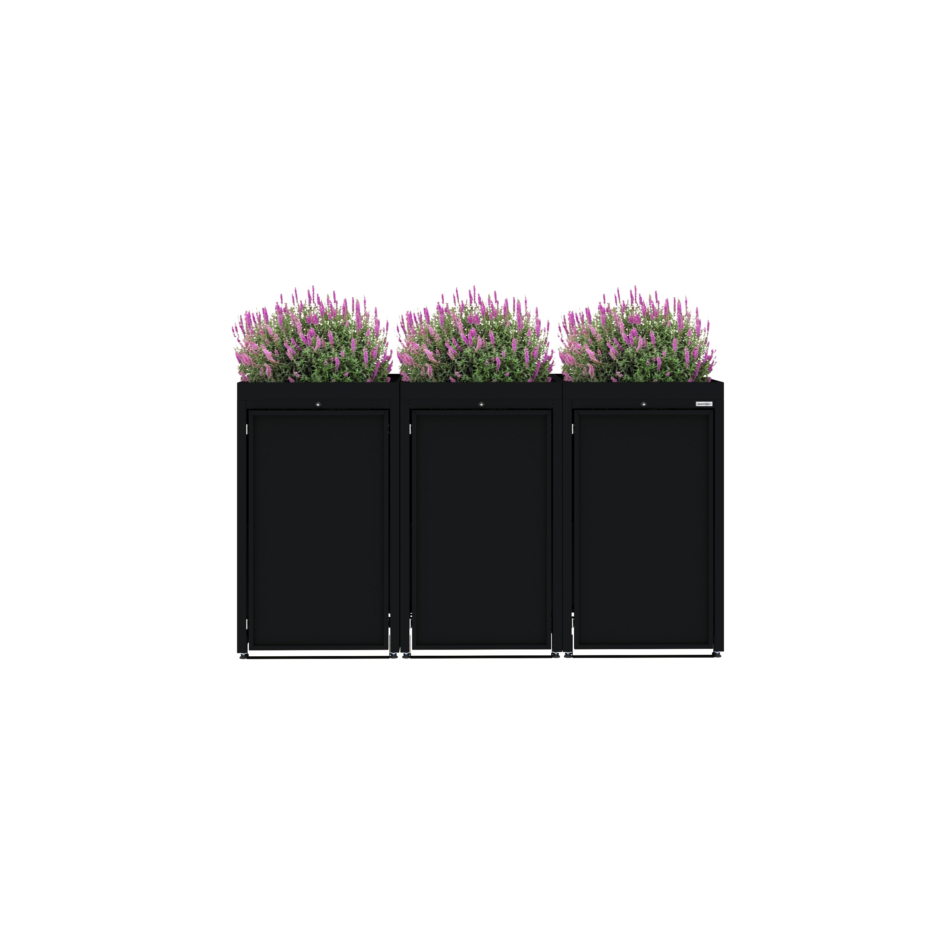 Obudowa na 3 kosze na śmieci - Model FLORA 03 / STEEL